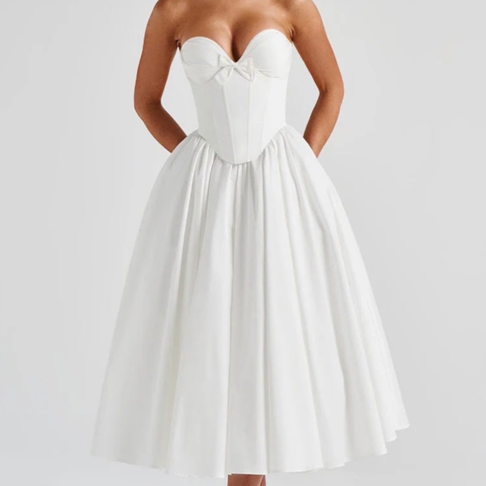 PRIM MIDI DRESS - IVORY MEDIUM